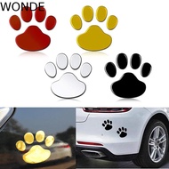 WONDE Car Stickers 2Pcs Door Mirror PVC Cat Dog Footprint Footprint Sticker