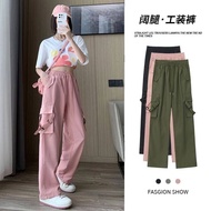 y2k cargo overalls for women girls Plus size Korean style wide leg casual pants