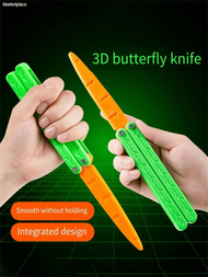 1只胡蘿蔔蝴蝶刀3d打印減壓玩具塑料重力胡蘿蔔刀壓力緩解啟發式治療