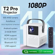 T2 Pro Mini Projector Portable Projector Support 4K Full HD Outdoor Movie Projector Wired Screen Pro