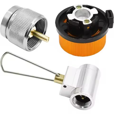 3pcs/set Camping Stove Adapter Converter Butane Canister Adapter Refill Adapter EN417 Lindal Valve C