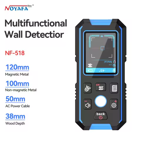 Noyafa Nf-518 Metal Detector Wall Type with LCD Display Underground Cable Tracker AC Metal Wood Find