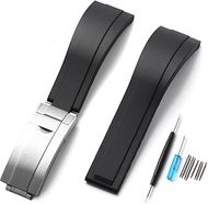 20mm 21mm 22mm Rubber Watch Band For Rolex Cosmograph Daytona,Submariner,Yacht-Master,GMT-Master,Sea