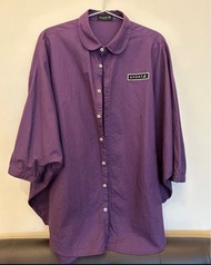 💦［衣服均800先買先得］ Agnes b Sport b. 紫色蝙蝠袖襯衫 襯衫 /蝙蝠袖/落肩/SPORT b/葡萄紫/寬版/寬鬆/垂墜感/造型
