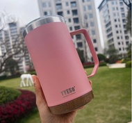 แก้วกาแฟ TYESO แก้วมีหูจับ แก้วน้ำเก็บอุณหภูมิร้อน-เย็น ขนาด400ML. 530ML. 710ML.แก้วยกดื่มมีฝาปิดแบบ