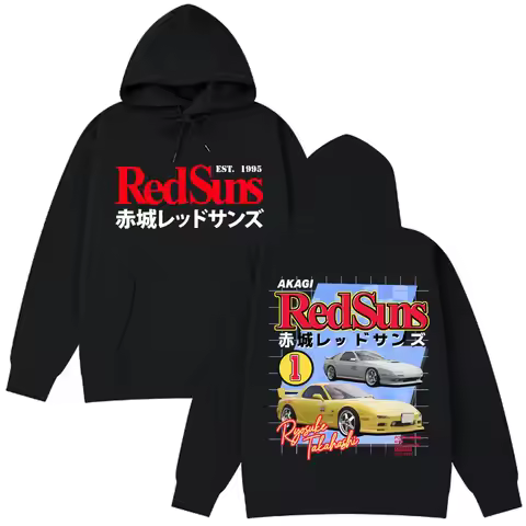 Anime Initial D AE86 Drift Akagi RedSuns Hot Sale Hoodie Takumi Fujiwara R34 Skyline GTR JDM Race Ca