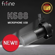 ไมโครโฟน FIFINE K688 USB/XLR DYNAMIC MICROPHONE WITH SHOCK MOUNT TOUCH-MUTE BUTTON HEADPHONE JACK I/O CONTROLS