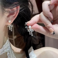 Ribbon Flowing Bow Earrings Easy Match-Luxurious Metal Material, A Meaningful Gift for Women Matte L