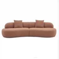 Cashmere Sofa Living Room Curved Lazy Sofa Lambskin Art Sofa Chair ZX