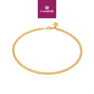 HABIB 916/22K Yellow and White Gold Anklet 6900001YW
