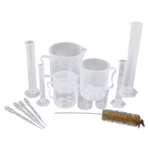 11Pcs Graduated Cylinders, Beakers and Pipettes Set for School Science Labs, Cylinders, Beakers Pipe