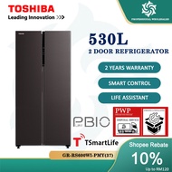 【FREE SHIPPING】Toshiba 530L/623L Side-By-Side Fridge Origin Inverter PureAIR Deodorize Peti ais Peti