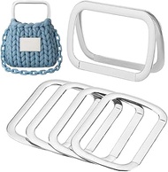 PH PandaHall 6pcs Purse Replacement Handle Rectangle Bag Handle Replacement Silver Purse Handles Met