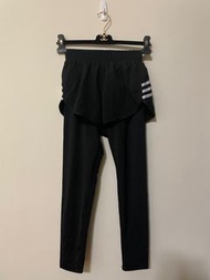 M號-三條槓三條線黑色短褲長褲瑜珈健身運動顯瘦緊身愛迪達Adidas窄管褲