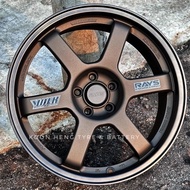 New Car Sport Rim Flow Forming Technology RAYS TE37 Wheels 17x8J 5x100 ET40 Dark Bronze - READY STOC
