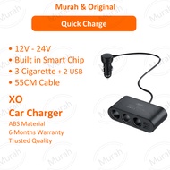 [Authorised Reseller] XO USB Car Charger 2 x USB port 3 x Cigarette lighter - CC40