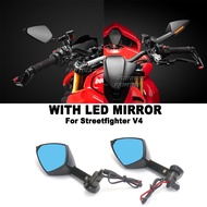 New Side Mirrors With LED Turn Signal Indicator Motorcycle Rearview Mirror For Ducati Streetfighter V4 STREETFIGHTER V4