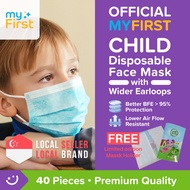 Oaxis MyFirst 3-ply Disposable Kids Mask 40 pcs | 3- Layer Children Face Mask | with FREE GIFT | Children face Mask
