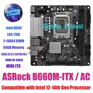 Used ASRock B660M-ITX/AC MINI ITX DDR4 Motherboard LGA 1700 Compatible with Intel 12th 13th 14th Gen