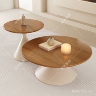 Modern Living Room Household Coffee Table Simple Solid Wood Nordic Log Combination Mobile Round Smal