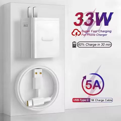 PD 33W Charger Supervooc Fast Charging Phone Charger For Xiaomi OPPO OnePlus realme USB Turbo Quick 