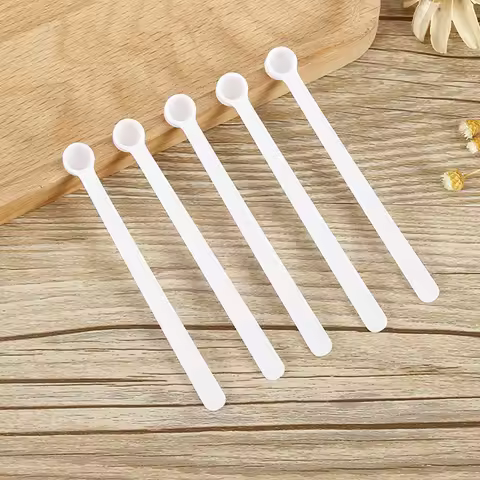 50Pcs 0.25ml Teaspoon Plastic Micro Tiny Little Measuring Spoons for Cosmetics Powders Glitter Seaso