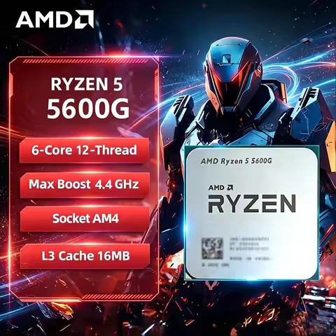 AMD Ryzen 5 5600G AMD R5 5600G CPU 6-Core 12-Thread 4.4GHz Unlocked Desktop Processor Socket AM4 Gam