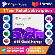Microsoft 365 Family | 1 Year SG Retail Subscription | 6 Users | 6 TB OneDrive | Windows/Mac/iOS/And