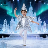 Bestus|  Conical Hat Star Costume Set Reflective Star Outfit Silver/gold Nativity Star Kids Costume 