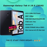 Used Samsung Galaxy Tab A 10.5 2018 3+32GB Snapdargon 450 4G LTE (10.5) 4 Speaker