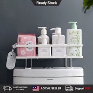 【Ship today】Toilet Rack Stainless Steel Toiletries Bathroom Storage Organizer Shelf Punching-Free To