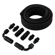 6 AN AN6 Stainless Steel Braided Hose with 15FT 4L60E 4L65E Automatic Transmission Cooler Line Kit B