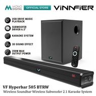 VINNFIER HYPERBAR 505 BTRW WIRELESS SOUNDBAR SPEAKER WITH WIRELESS SUBWOOFER 2.1 / REMOTE/ KARAOKE S