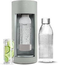 Mysoda: Glassy Wooden Composite Water Carbonator with 1 Litre Glass Bottle and BPA-Free 1 Litre Plas