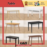 EWJ Dining Table 70x110cm & 80x140cm  & 90x180cm /Table Only /Meja Makan /Balck & Oak & White Murah 