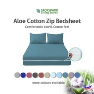 24HoursShip Bedsheet Zipper Plain Single 2"/4"/6" Super Single Queen 8" Sarung Cadar Berzip U Shape 