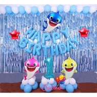 Balkar Set Baby Shark Birthday Balloon Package Kids Birthday Fish