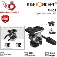 K&F Concept Tripod Fluid Head FH-02 360 Degree Stable Rotating with Quick Release Plate