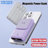 【SG Stock】Magnetic Power Bank 20000mAh Fast Charging Wireless Powerbank With Cable Portable Mini For iPhone Samsung