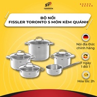 Fissler Toronto 5 Piece German Domestic Pot Set with Stainless Steel Pan for Good Heat Transfer Germ