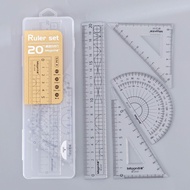 Multifunctional Ruler Four-Piece Set Box Set Math Ruler Triangle Ruler Exam Ruler Ruler Ruler Studen