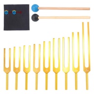 Tuning Forks Set 9Pcs 174/285/396/417/528/639/741/852/963Hz Tuning Fork, Sound Healing Tool Set for 
