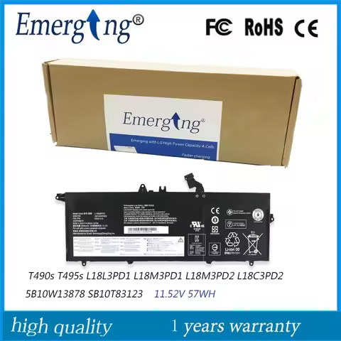11.52V 57Wh Laptop Battery L18M3PD1 For Lenovo ThinkPad T490s T495s L18L3PD1 L18M3PD2 L18C3PD2 5B10W
