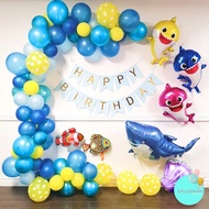 Baby SHARK GARLAND Decoration SET / Children's Birthday Decoration Package / BABY SHARK FOIL Balloon / Sea Thema Decoration