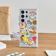 湯姆貓與傑利鼠繽紛貼紙風防摔透明SAMSUNG手機殼