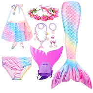 Swimming Mermaid Tail Kids Girls Costume Cosplay Children Swimsuit Fantasy Beach Bikini Can Add Mono