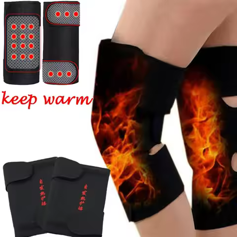 1 Pair Knee Brace Support Pads Adjustable Tourmaline self-heating magnetic therapy Knee Protective B