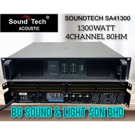 SOUNDTECH SA41300 POWER AMP 1300WATT x4CHANNEL 8oHM 1YEAR WARRANTY