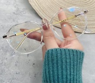 文藝圓框眼鏡（透明黃框）