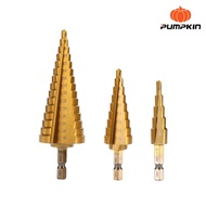 PUMPKIN ชุดดอกสว่านเจาะขยายรูทรงเจดีย์ 3ชิ้น/ชุด 4-12/20/32 มม ร่องตรง PTT-HSS4241S/26441